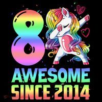 Awesome Since 2014 Unicorn 8th Birthday 8 Years Old Drawstring Bag