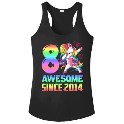 Awesome Since 2014 Unicorn 8th Birthday 8 Years Old Ladies PosiCharge Competitor Racerback Tank