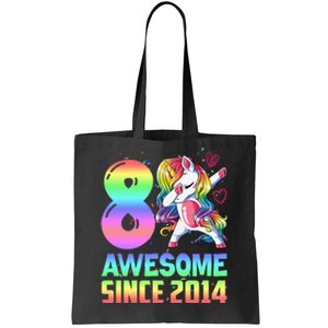 Awesome Since 2014 Unicorn 8th Birthday 8 Years Old Tote Bag