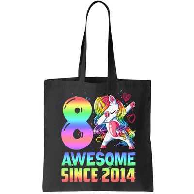 Awesome Since 2014 Unicorn 8th Birthday 8 Years Old Bag