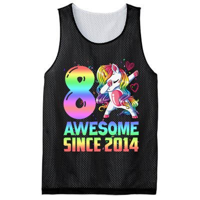 Awesome Since 2014 Unicorn 8th Birthday 8 Years Old Mesh Reversible Basketball Jersey Tank