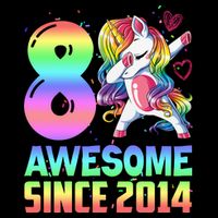 Awesome Since 2014 Unicorn 8th Birthday 8 Years Old Magnet