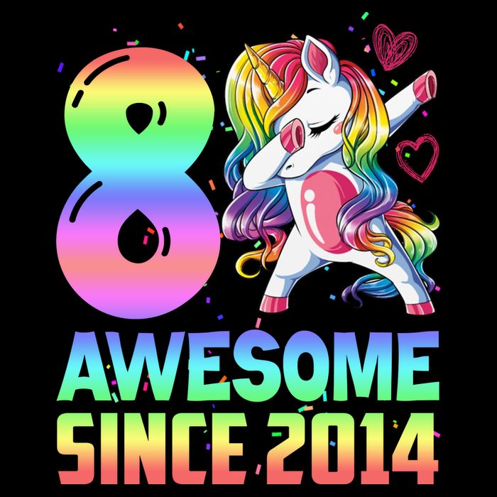 Awesome Since 2014 Unicorn 8th Birthday 8 Years Old Magnet