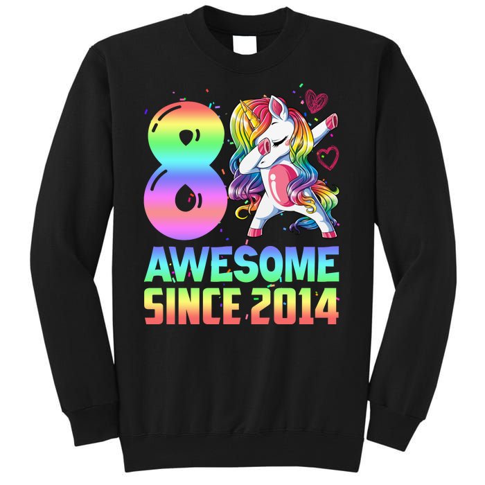 Awesome Since 2014 Unicorn 8th Birthday 8 Years Old Tall Sweatshirt