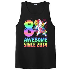 Awesome Since 2014 Unicorn 8th Birthday 8 Years Old PosiCharge Competitor Tank