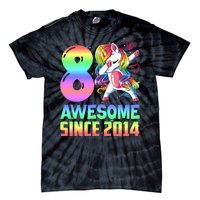 Awesome Since 2014 Unicorn 8th Birthday 8 Years Old Tie-Dye T-Shirt