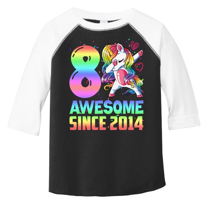 Awesome Since 2014 Unicorn 8th Birthday 8 Years Old Toddler Fine Jersey T-Shirt