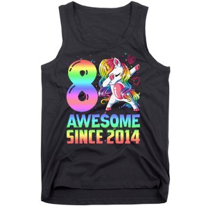 Awesome Since 2014 Unicorn 8th Birthday 8 Years Old Tank Top