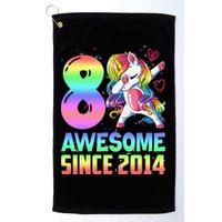 Awesome Since 2014 Unicorn 8th Birthday 8 Years Old Golf Towel