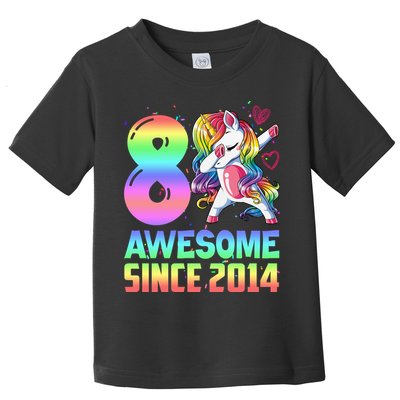 Awesome Since 2014 Unicorn 8th Birthday 8 Years Old Toddler T-Shirt