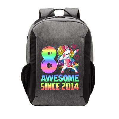 Awesome Since 2014 Unicorn 8th Birthday 8 Years Old Vector Backpack