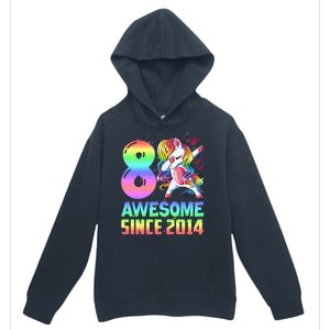 Awesome Since 2014 Unicorn 8th Birthday 8 Years Old Urban Pullover Hoodie