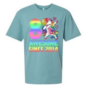 Awesome Since 2014 Unicorn 8th Birthday 8 Years Old Sueded Cloud Jersey T-Shirt