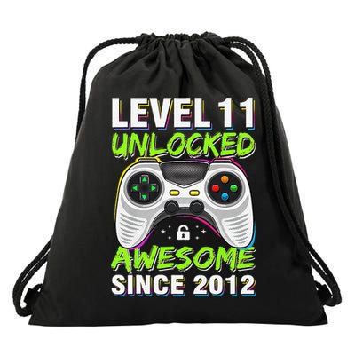 Awesome Since 2012 11th Level 11 Unlocked Birthday Vintage Drawstring Bag