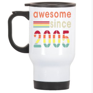 Awesome Since 2005 Birthday Retro Cool Gift Stainless Steel Travel Mug