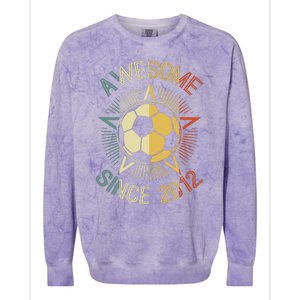 Awesome Since 2012 Soccer Birthday Retro Team Bday Colorblast Crewneck Sweatshirt