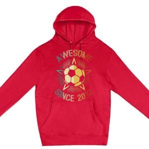 Awesome Since 2012 Soccer Birthday Retro Team Bday Premium Pullover Hoodie