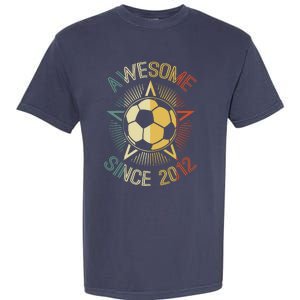 Awesome Since 2012 Soccer Birthday Retro Team Bday Garment-Dyed Heavyweight T-Shirt