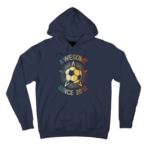 Awesome Since 2012 Soccer Birthday Retro Team Bday Hoodie