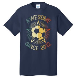 Awesome Since 2012 Soccer Birthday Retro Team Bday Tall T-Shirt