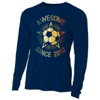 Awesome Since 2012 Soccer Birthday Retro Team Bday Cooling Performance Long Sleeve Crew