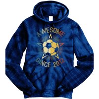 Awesome Since 2012 Soccer Birthday Retro Team Bday Tie Dye Hoodie