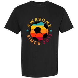 Awesome Since 2013 Soccer Birthday Party Bday Team Garment-Dyed Heavyweight T-Shirt