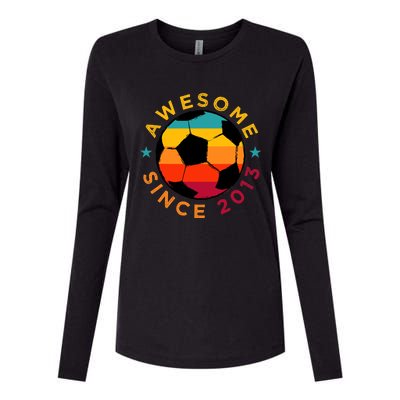 Awesome Since 2013 Soccer Birthday Party Bday Team Womens Cotton Relaxed Long Sleeve T-Shirt