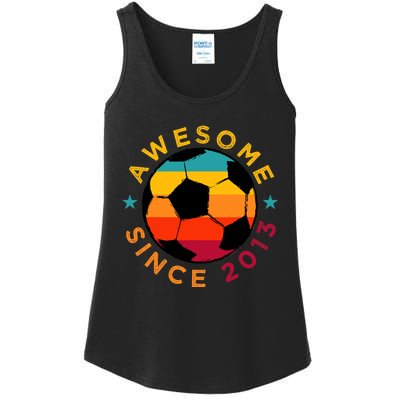 Awesome Since 2013 Soccer Birthday Party Bday Team Ladies Essential Tank