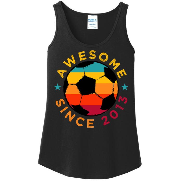 Awesome Since 2013 Soccer Birthday Party Bday Team Ladies Essential Tank