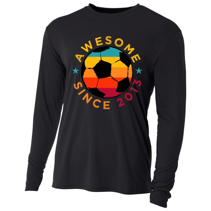 Awesome Since 2013 Soccer Birthday Party Bday Team Cooling Performance Long Sleeve Crew