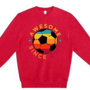 Awesome Since 2013 Soccer Birthday Party Bday Team Premium Crewneck Sweatshirt