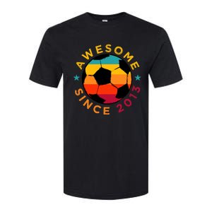 Awesome Since 2013 Soccer Birthday Party Bday Team Softstyle CVC T-Shirt