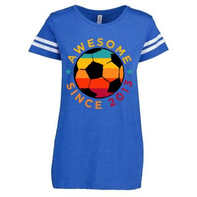 Awesome Since 2013 Soccer Birthday Party Bday Team Enza Ladies Jersey Football T-Shirt