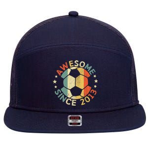 Awesome Since 2013 10th Birthday 10 Year Old Soccer Player T 7 Panel Mesh Trucker Snapback Hat