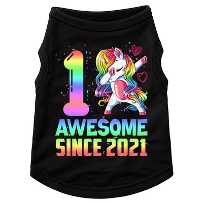 Awesome Since 2021 Unicorn 1st Birthday One Years Old Doggie Tank