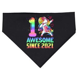 Awesome Since 2021 Unicorn 1st Birthday One Years Old USA-Made Doggie Bandana