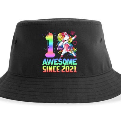 Awesome Since 2021 Unicorn 1st Birthday One Years Old Sustainable Bucket Hat