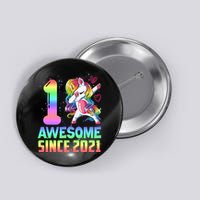 Awesome Since 2021 Unicorn 1st Birthday One Years Old Button