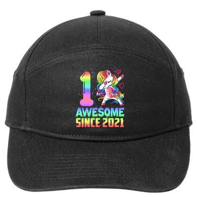 Awesome Since 2021 Unicorn 1st Birthday One Years Old 7-Panel Snapback Hat