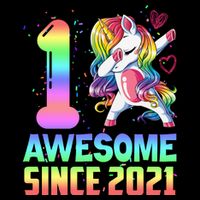 Awesome Since 2021 Unicorn 1st Birthday One Years Old Flatbill Hat