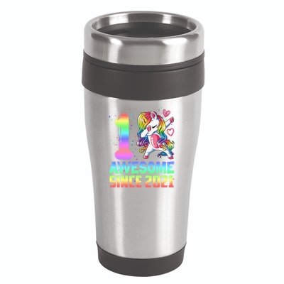 Awesome Since 2021 Unicorn 1st Birthday One Years Old 16oz Travel Tumbler
