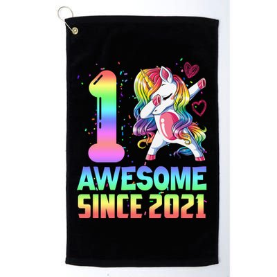 Awesome Since 2021 Unicorn 1st Birthday One Years Old Golf Towel