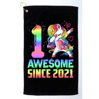 Awesome Since 2021 Unicorn 1st Birthday One Years Old Golf Towel