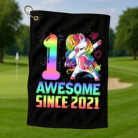 Awesome Since 2021 Unicorn 1st Birthday One Years Old Golf Towel