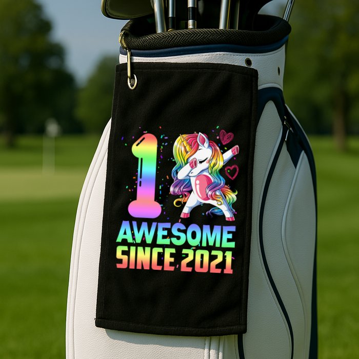 Awesome Since 2021 Unicorn 1st Birthday One Years Old Golf Towel