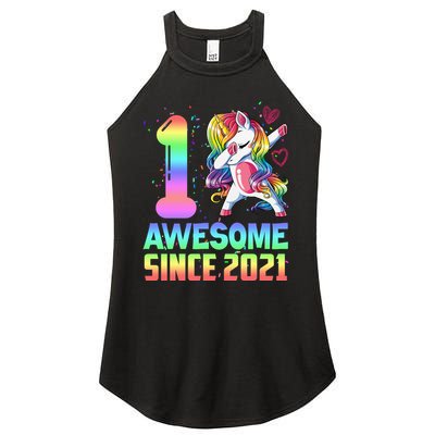 Awesome Since 2021 Unicorn 1st Birthday One Years Old Women's Perfect Tri Rocker Tank