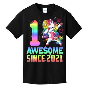 Awesome Since 2021 Unicorn 1st Birthday One Years Old Kids T-Shirt