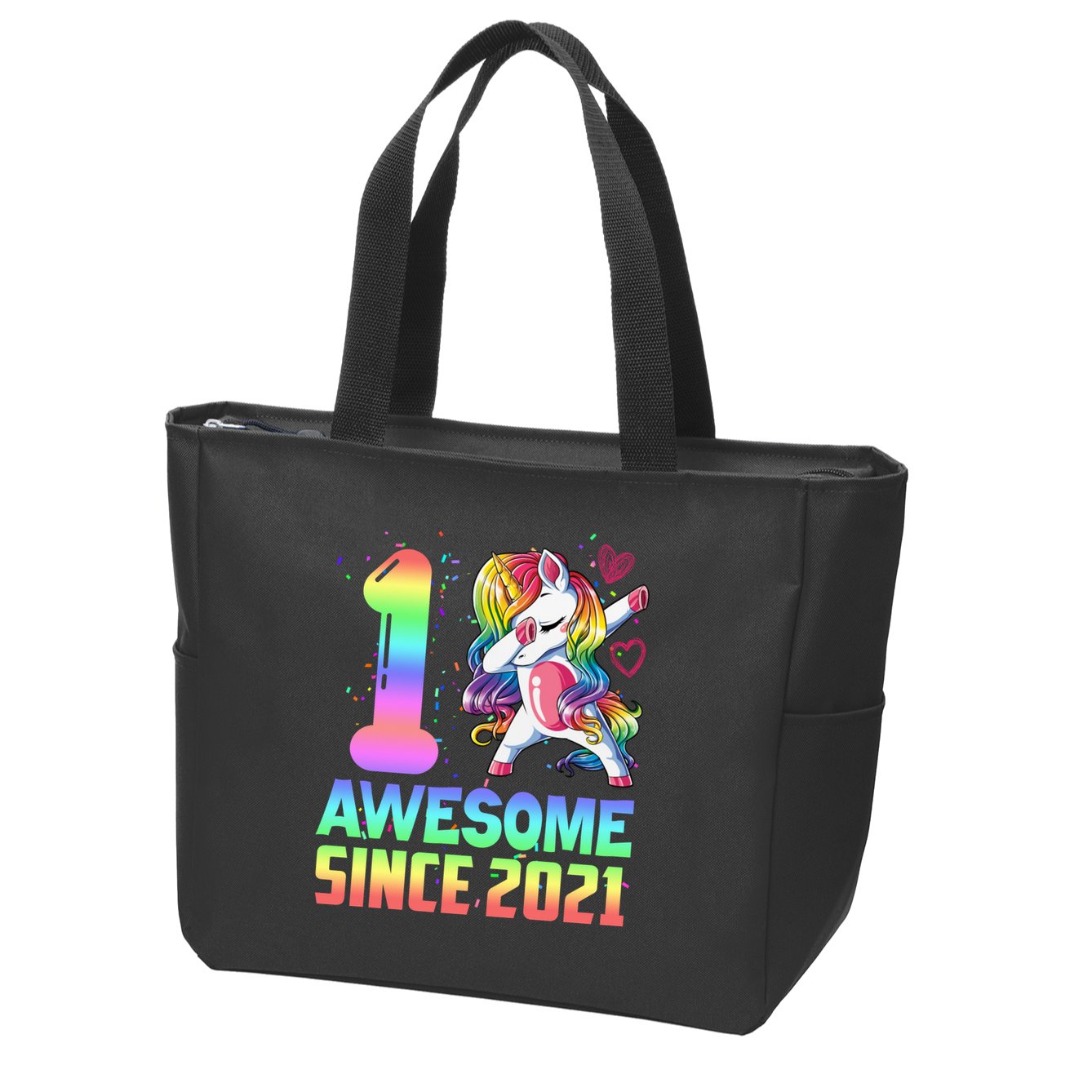 Awesome Since 2021 Unicorn 1st Birthday One Years Old Zip Tote Bag