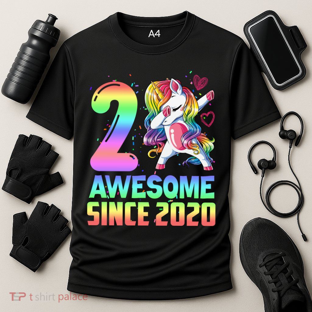 Awesome Since 2020 Unicorn 2nd Birthday 2 Years Old Performance Shirt